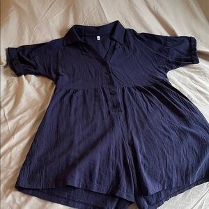 Navy Blue Women's Shorts/Romper
